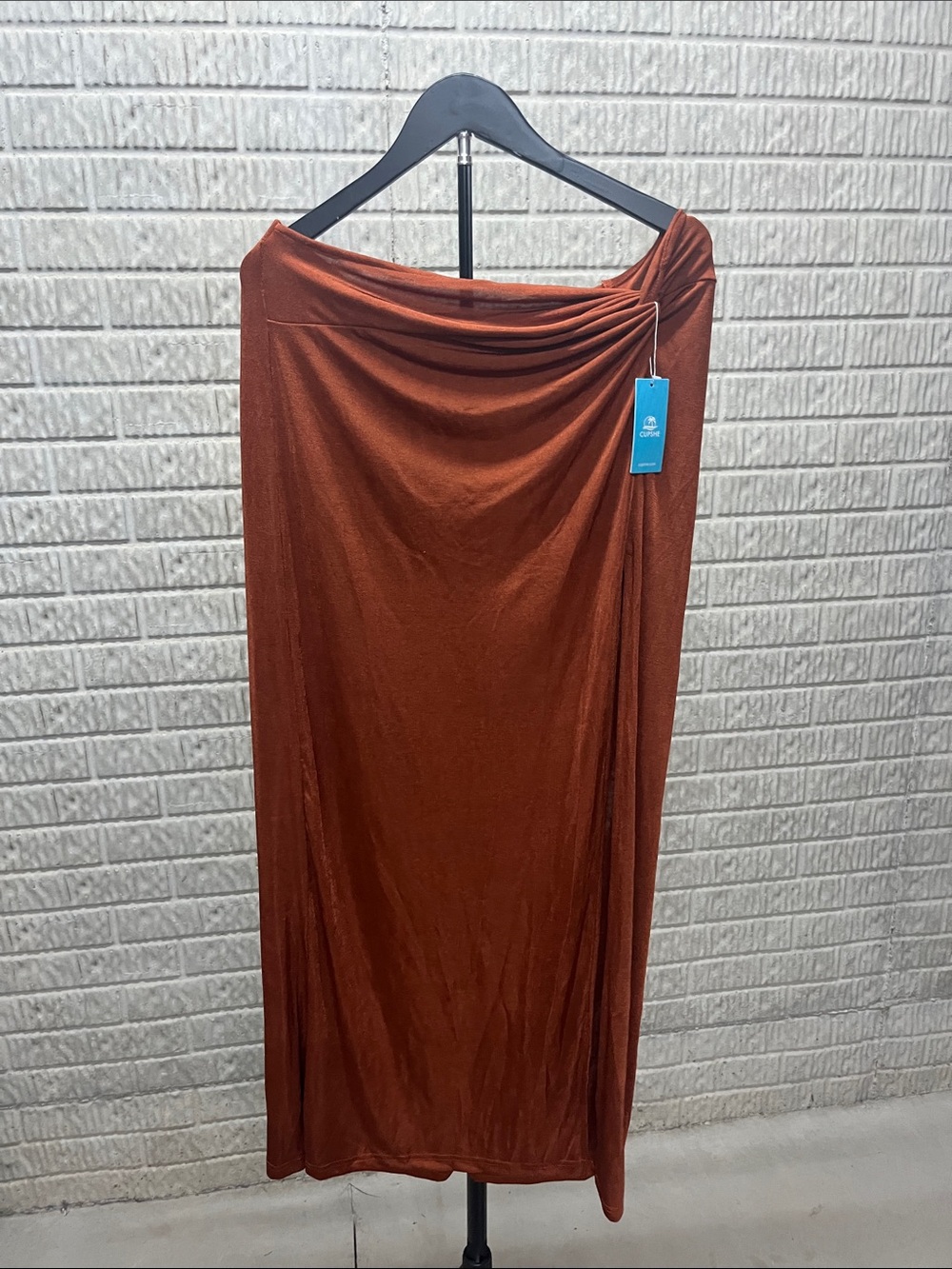 Cupshe Rust Draped Maxi Skirt